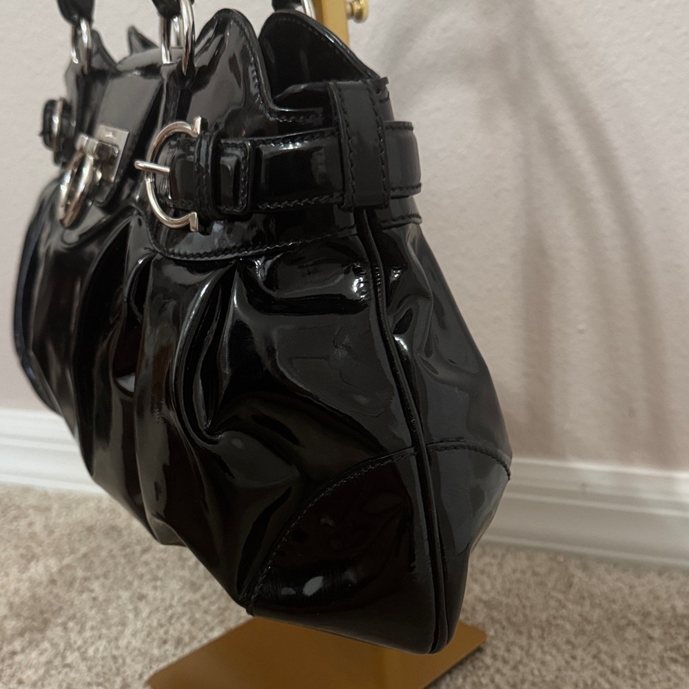 Salvatore Ferragamo Black Patent Leather Handbag♥️♥️ - Picture 5 of 15